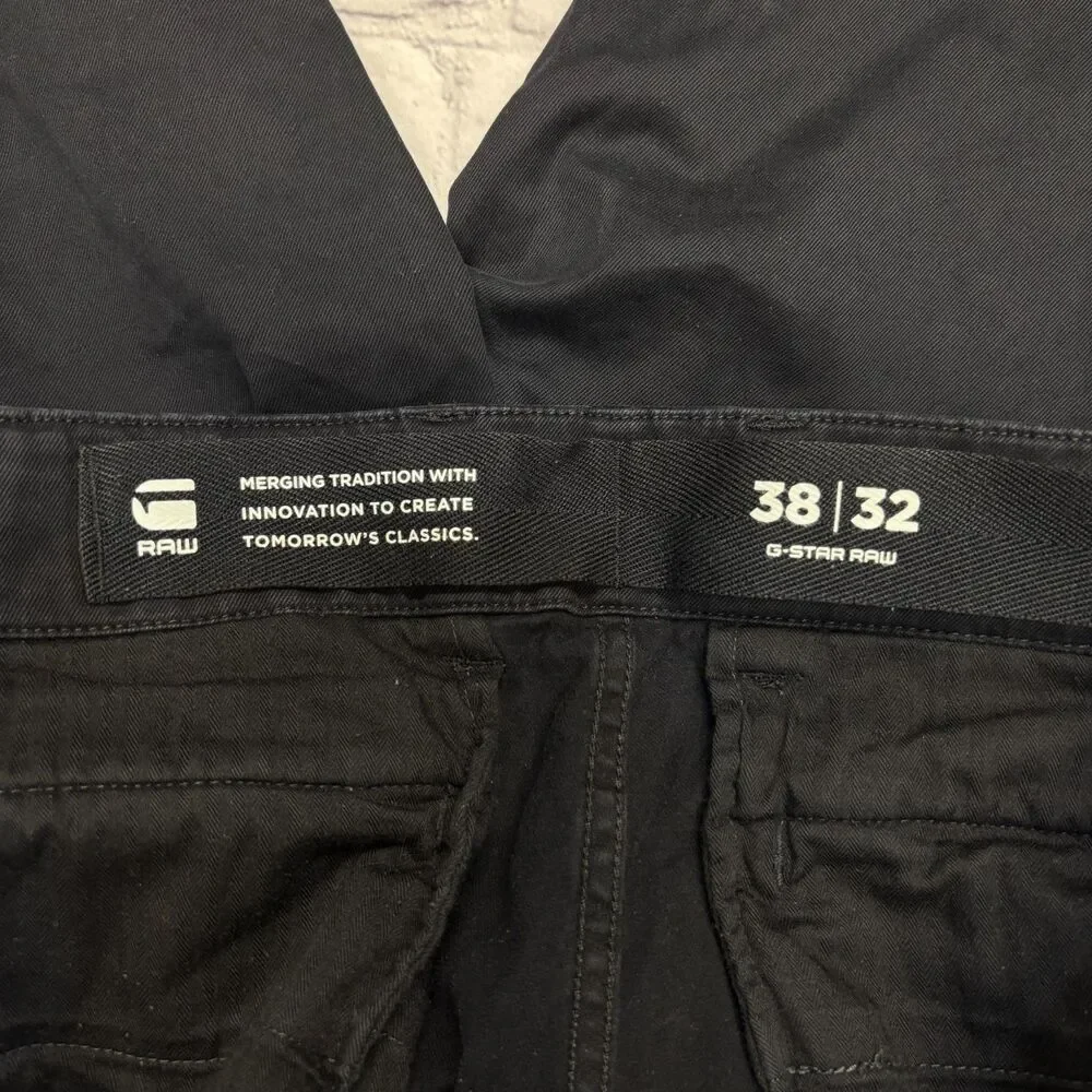 G-Star Raw Men Roxic Straight Tapered Cargo Pants Size 38x32 Black C132 -15